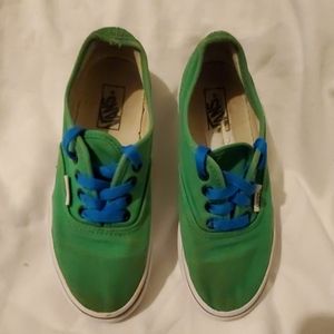 Vans youth size 1y green